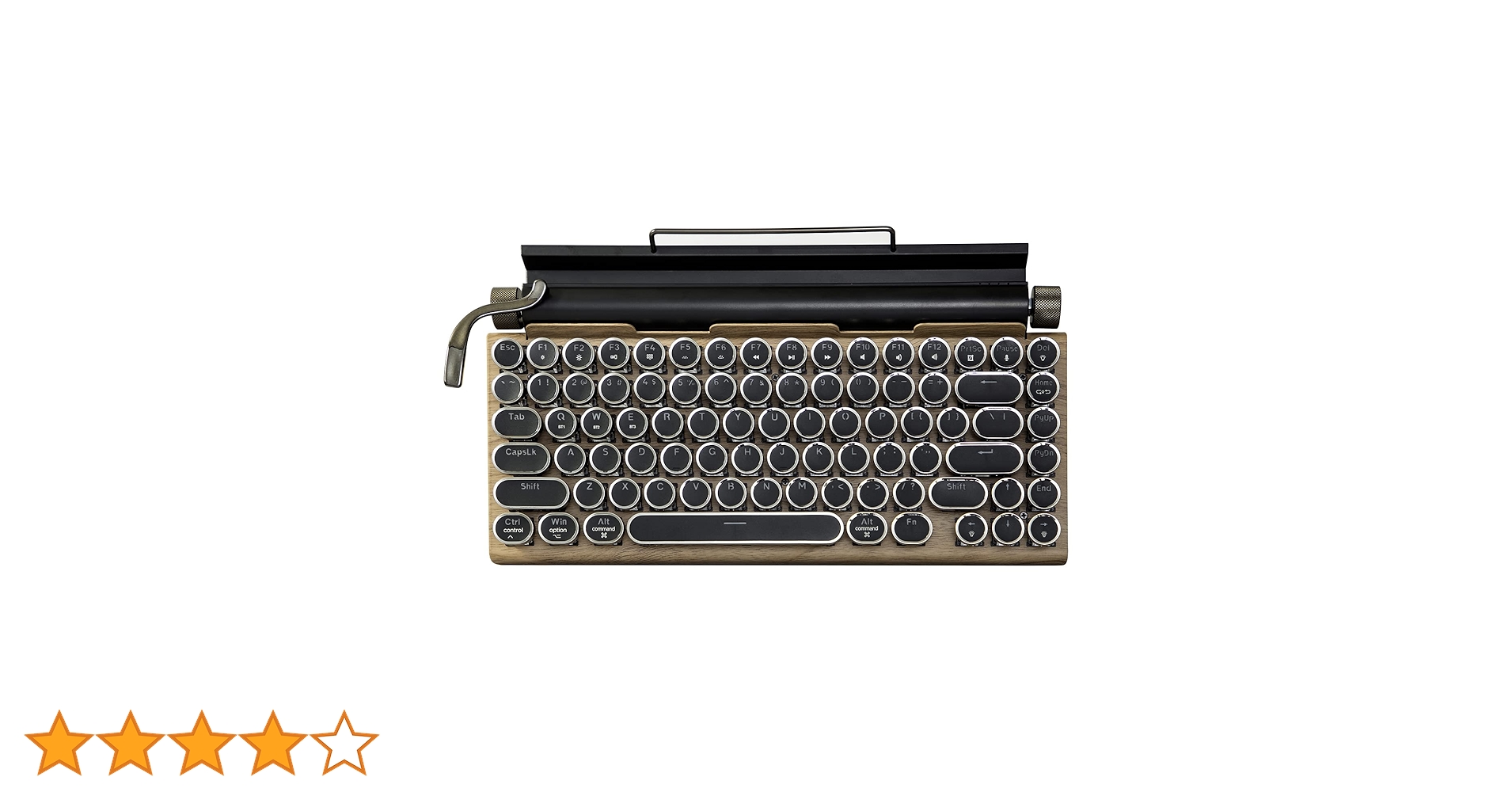 タイプライター型 レトロ メカニカルキーボード LEDバックライト Amazon | タイプライター型 レトロ メカニカルキーボード LED